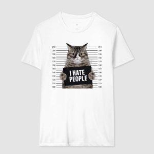 Anti Herói - A única regra: não há regras. 18 Alternative view of Camiseta Gato Mal Humorado "I Hate People"
