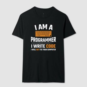 Alternative view of Camiseta Eu Sou Programador(a), eu escrevo códigos e não, não vou consertar o seu Computador