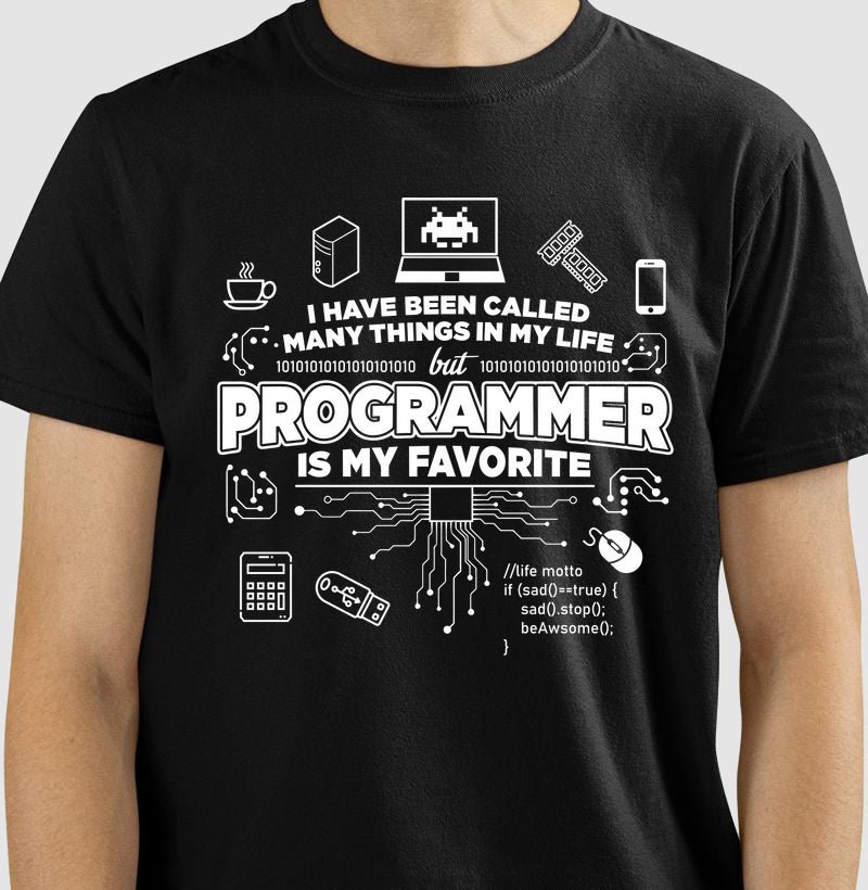 Camiseta Programar é o meu favorito 1 Camiseta Programar é o meu favorito