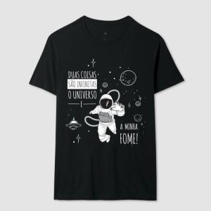 Anti Herói - A única regra: não há regras. 20 Alternative view of Camiseta Duas Coisas são Infinitas, o Universo e minha Fome!