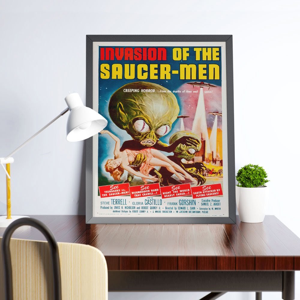 Quadro Alien Invasion Of The SaucerMen 1957 2 Quadro Alien Invasion Of The SaucerMen 1957 - Imagem 2